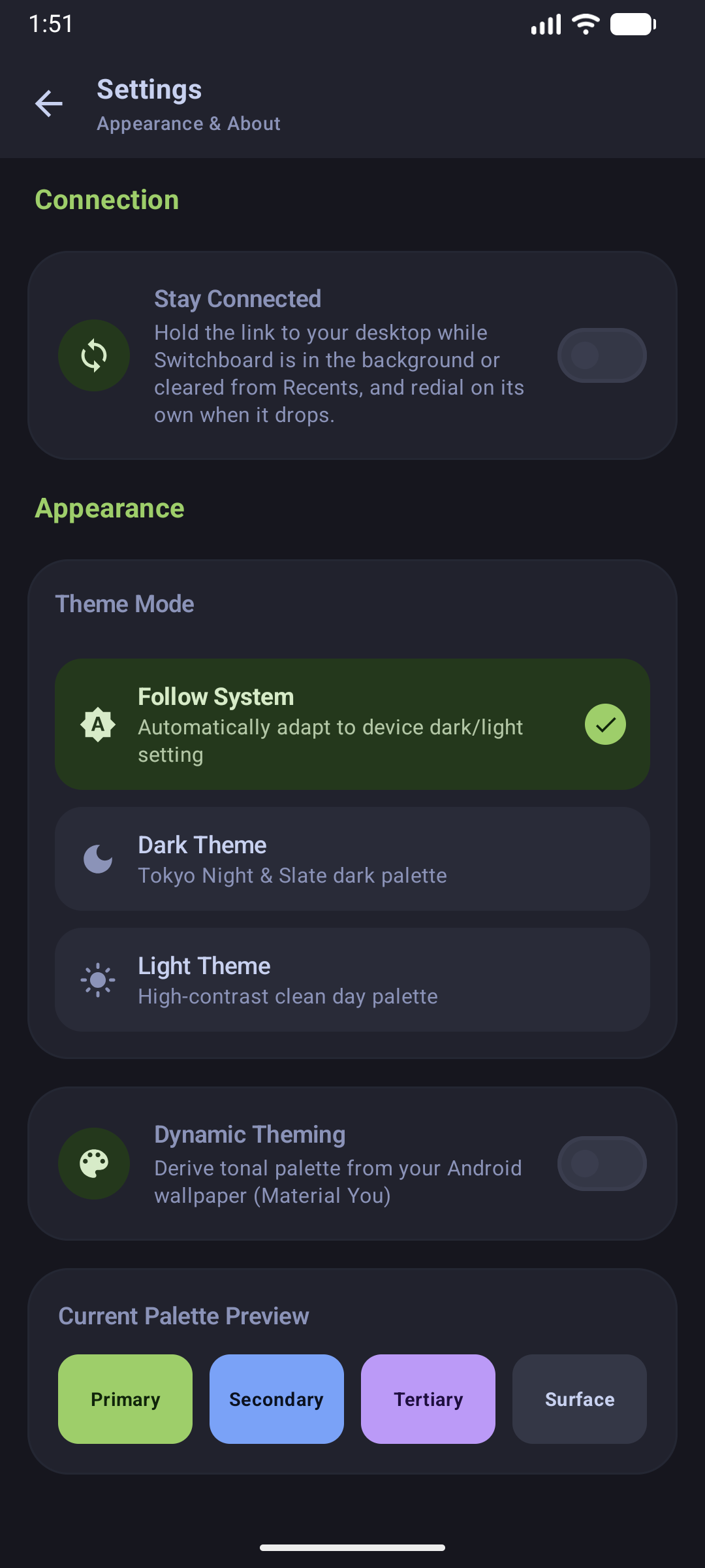 Mobile Settings