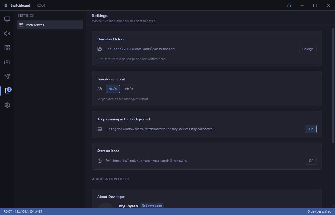 Desktop Settings